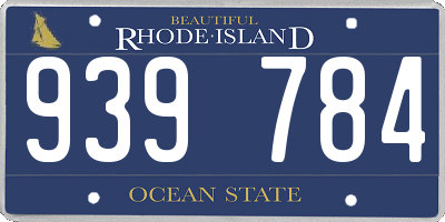 RI license plate 939784
