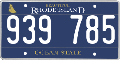 RI license plate 939785
