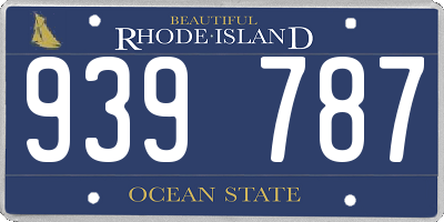RI license plate 939787