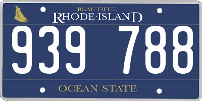 RI license plate 939788