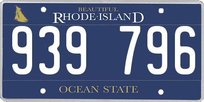 RI license plate 939796