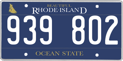 RI license plate 939802