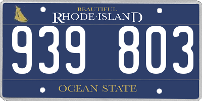 RI license plate 939803