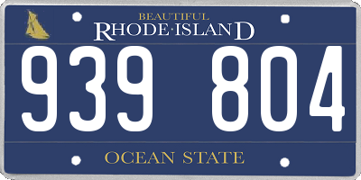 RI license plate 939804