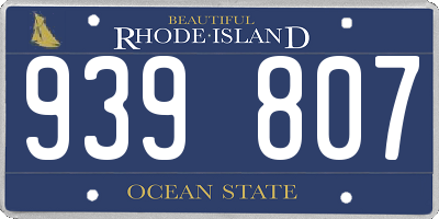 RI license plate 939807