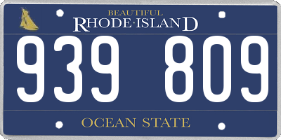 RI license plate 939809