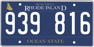RI license plate 939816