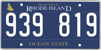 RI license plate 939819