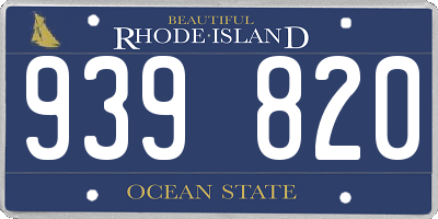 RI license plate 939820