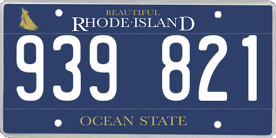 RI license plate 939821