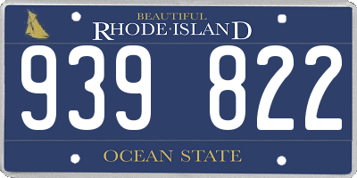 RI license plate 939822