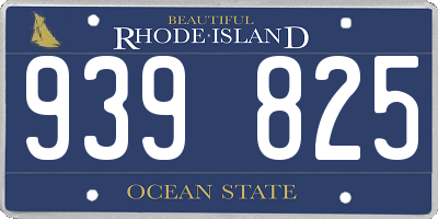 RI license plate 939825