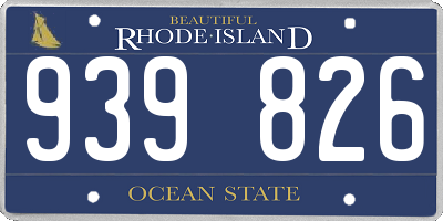 RI license plate 939826