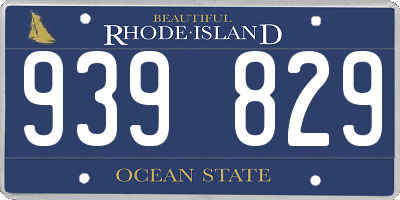 RI license plate 939829