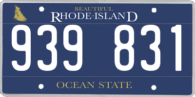 RI license plate 939831