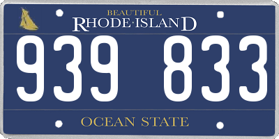 RI license plate 939833