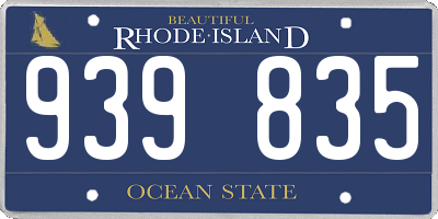 RI license plate 939835