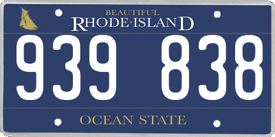 RI license plate 939838