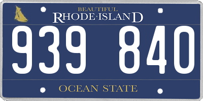 RI license plate 939840