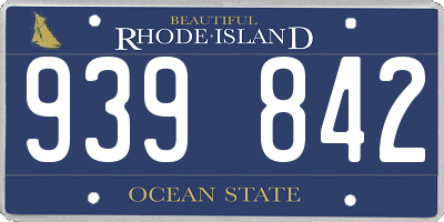 RI license plate 939842