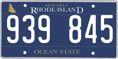 RI license plate 939845