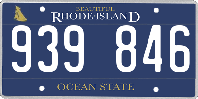 RI license plate 939846