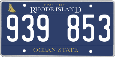 RI license plate 939853