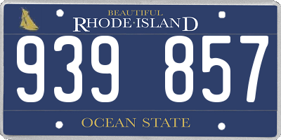 RI license plate 939857