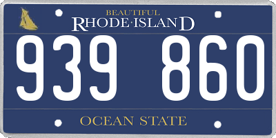 RI license plate 939860