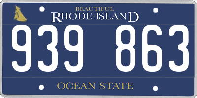 RI license plate 939863