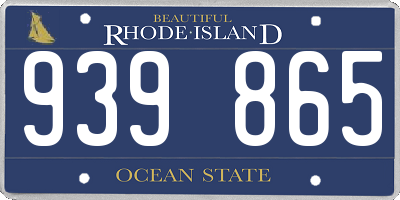 RI license plate 939865