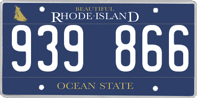 RI license plate 939866