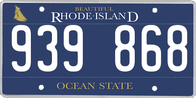 RI license plate 939868