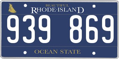 RI license plate 939869