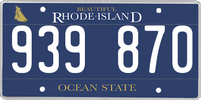 RI license plate 939870