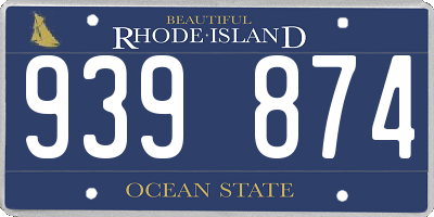 RI license plate 939874