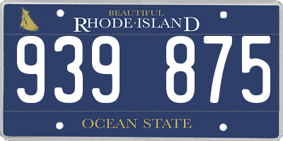 RI license plate 939875