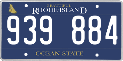 RI license plate 939884