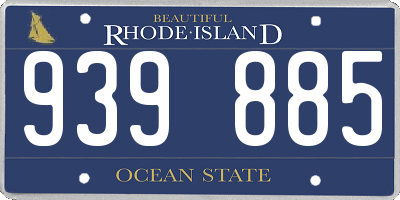 RI license plate 939885