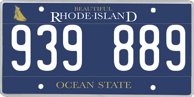 RI license plate 939889