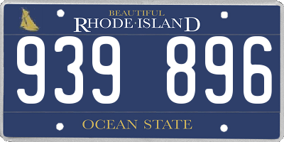 RI license plate 939896