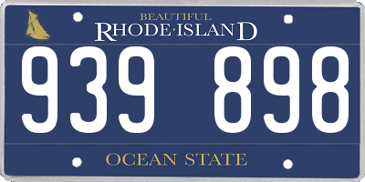 RI license plate 939898