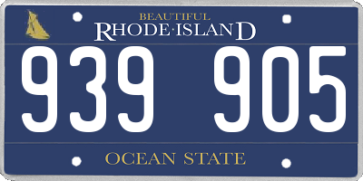 RI license plate 939905