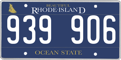 RI license plate 939906