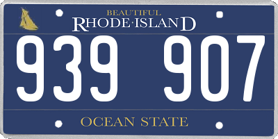 RI license plate 939907