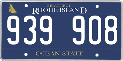 RI license plate 939908