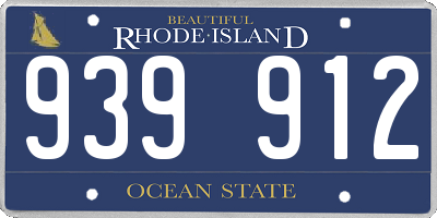 RI license plate 939912