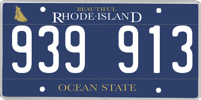 RI license plate 939913