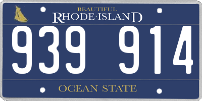 RI license plate 939914