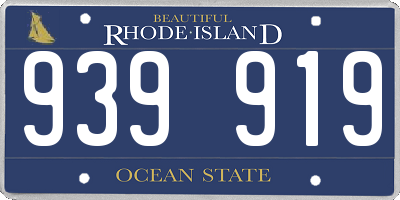 RI license plate 939919